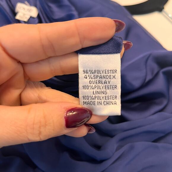 Cache Blue Beaded One Shoulder Draped Dress Size 10 - Picture 6 of 12